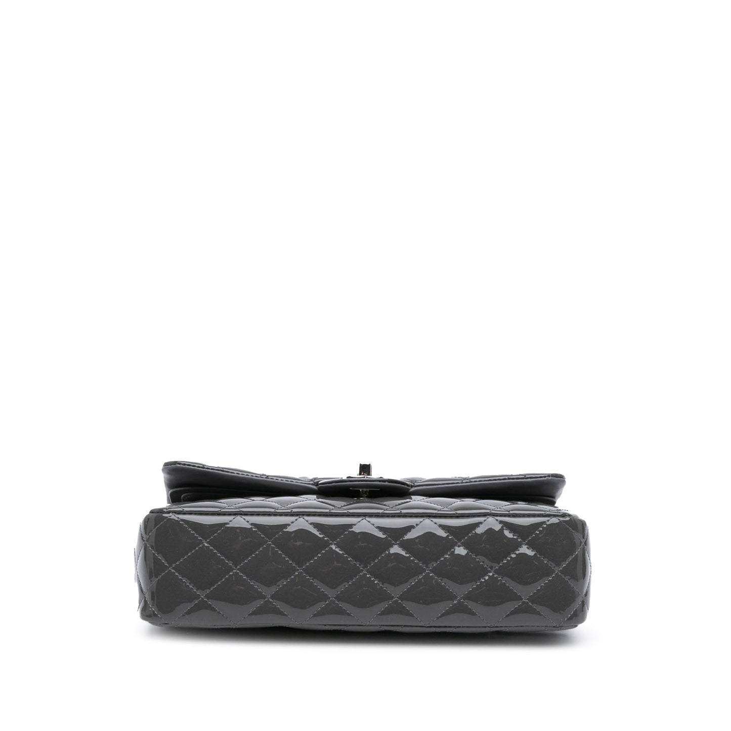 Gray Chanel Medium Classic Patent Double Flap Shoulder Bag