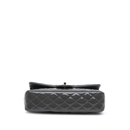 Gray Chanel Medium Classic Patent Double Flap Shoulder Bag