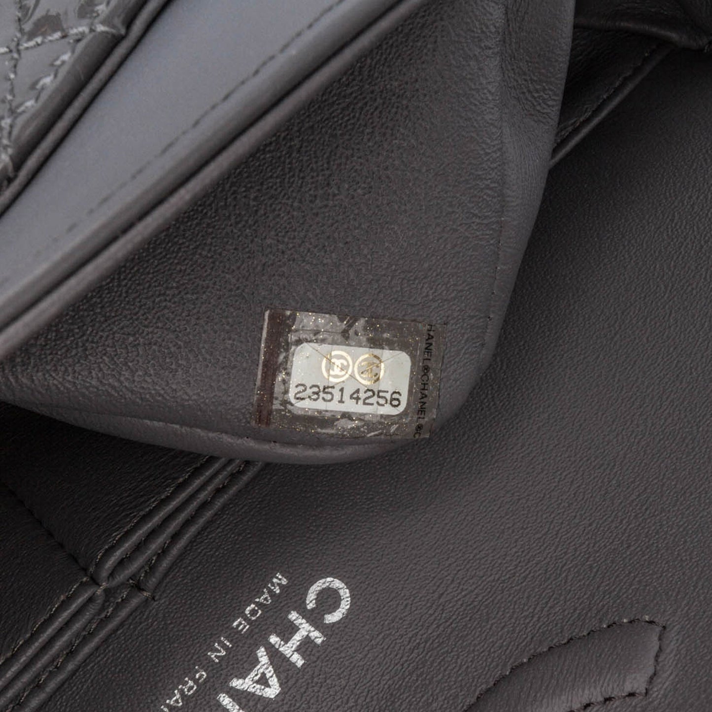 Gray Chanel Medium Classic Patent Double Flap Shoulder Bag