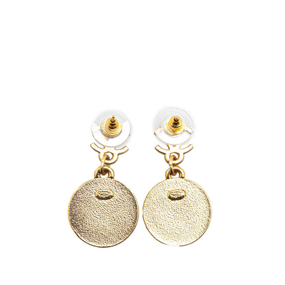 Gold Chanel Gold Plated Mini Nico Swing American Star Push Back Earrings