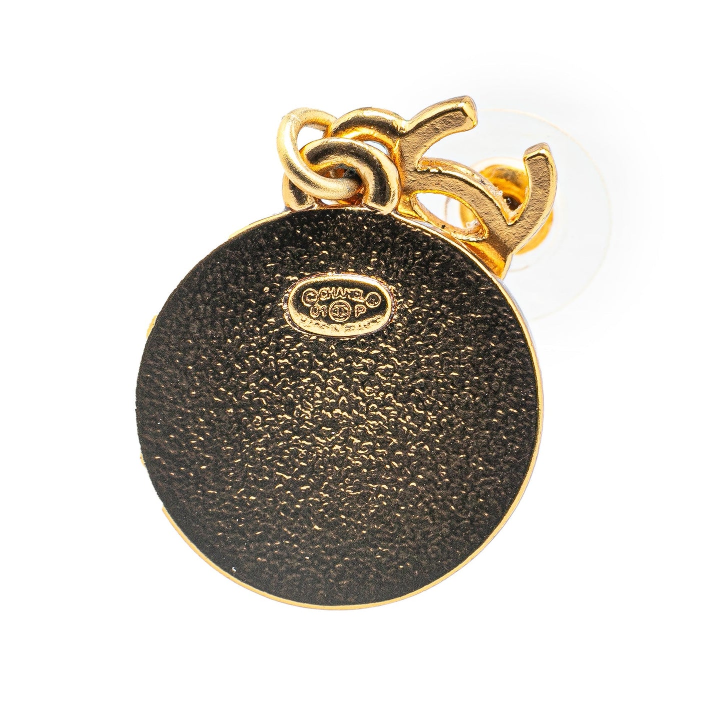 Gold Chanel Gold Plated Mini Nico Swing American Star Push Back Earrings