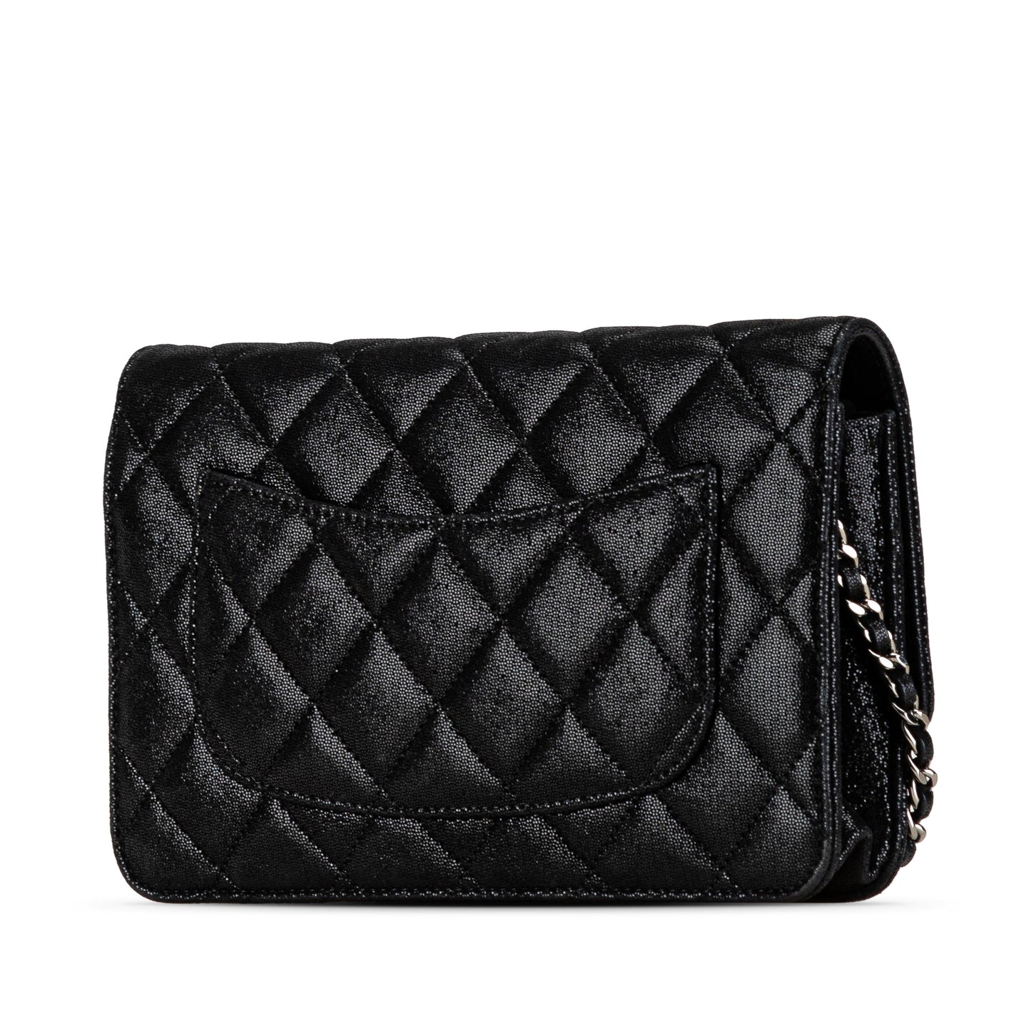 Black Chanel Iridescent Caviar Crystal CC Wallet On Chain Crossbody Bag