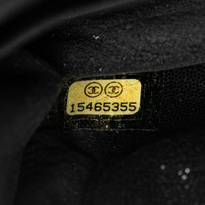 Black Chanel Iridescent Caviar Crystal CC Wallet On Chain Crossbody Bag
