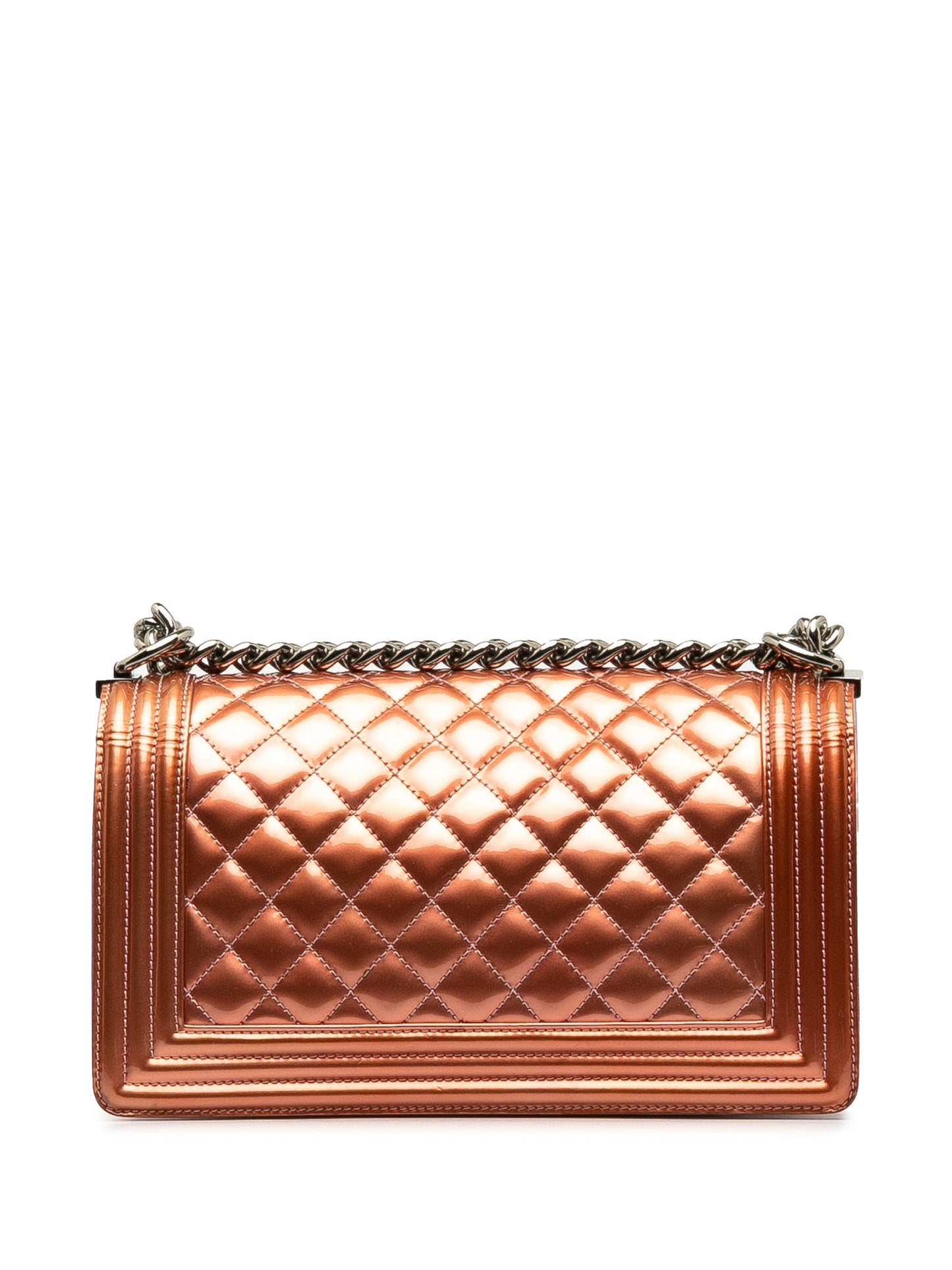 Brown Chanel Medium Patent Boy Flap Bag