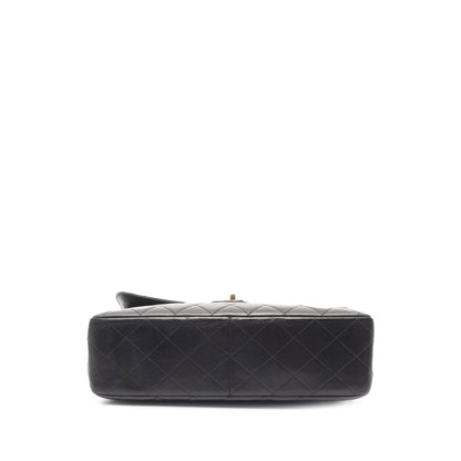 Black Chanel Jumbo Classic Lambskin Single Flap Shoulder Bag