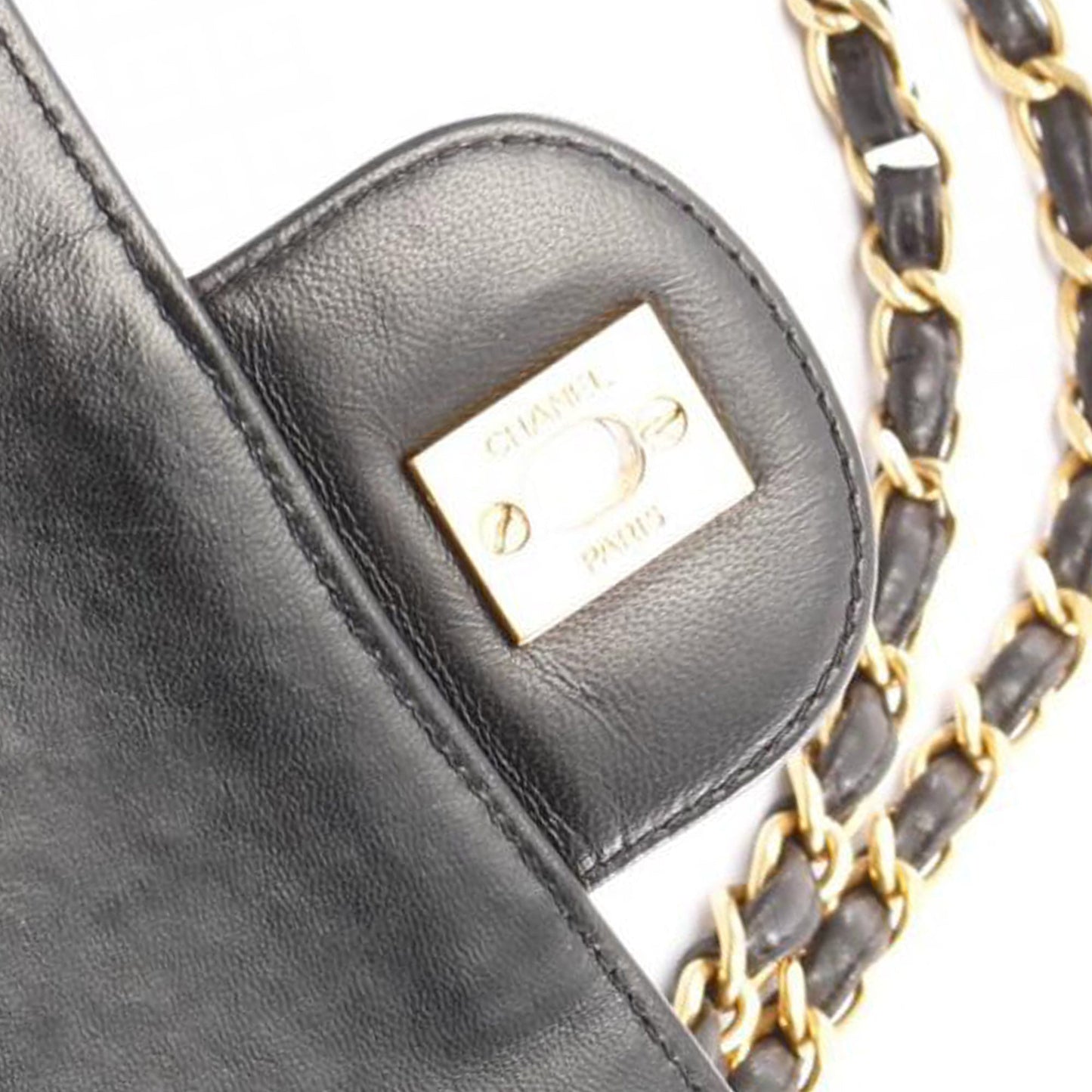 Black Chanel Jumbo Classic Lambskin Single Flap Shoulder Bag