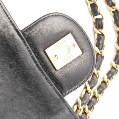 Black Chanel Jumbo Classic Lambskin Single Flap Shoulder Bag