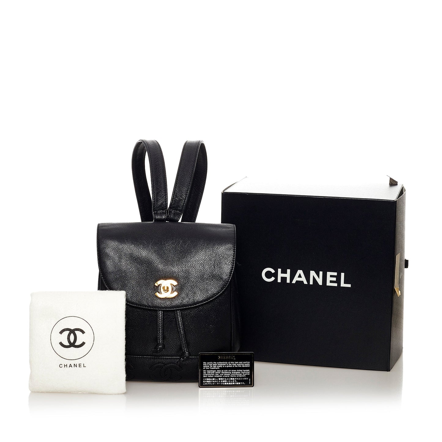 Chanel Triple CC Black Caviar Gold