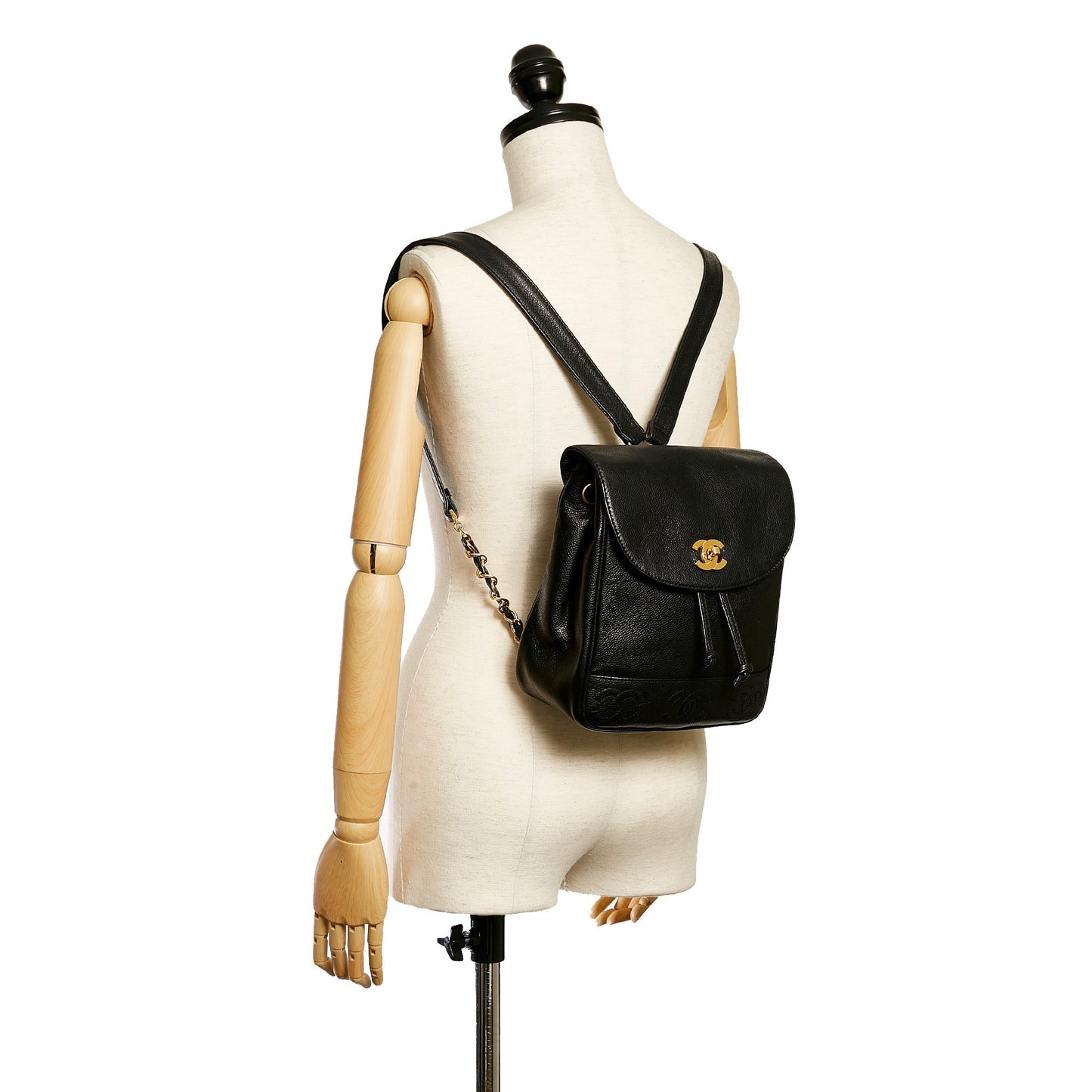 Chanel Triple CC Black Caviar Gold