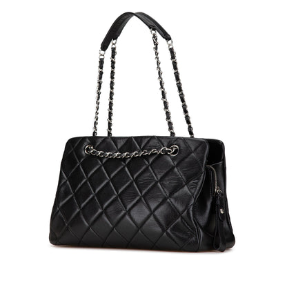 Black Chanel CC Quilted Caviar Chain Tote