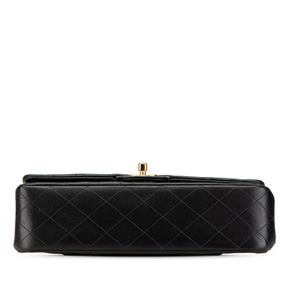 Black Chanel Medium Classic Lambskin Double Flap Shoulder Bag