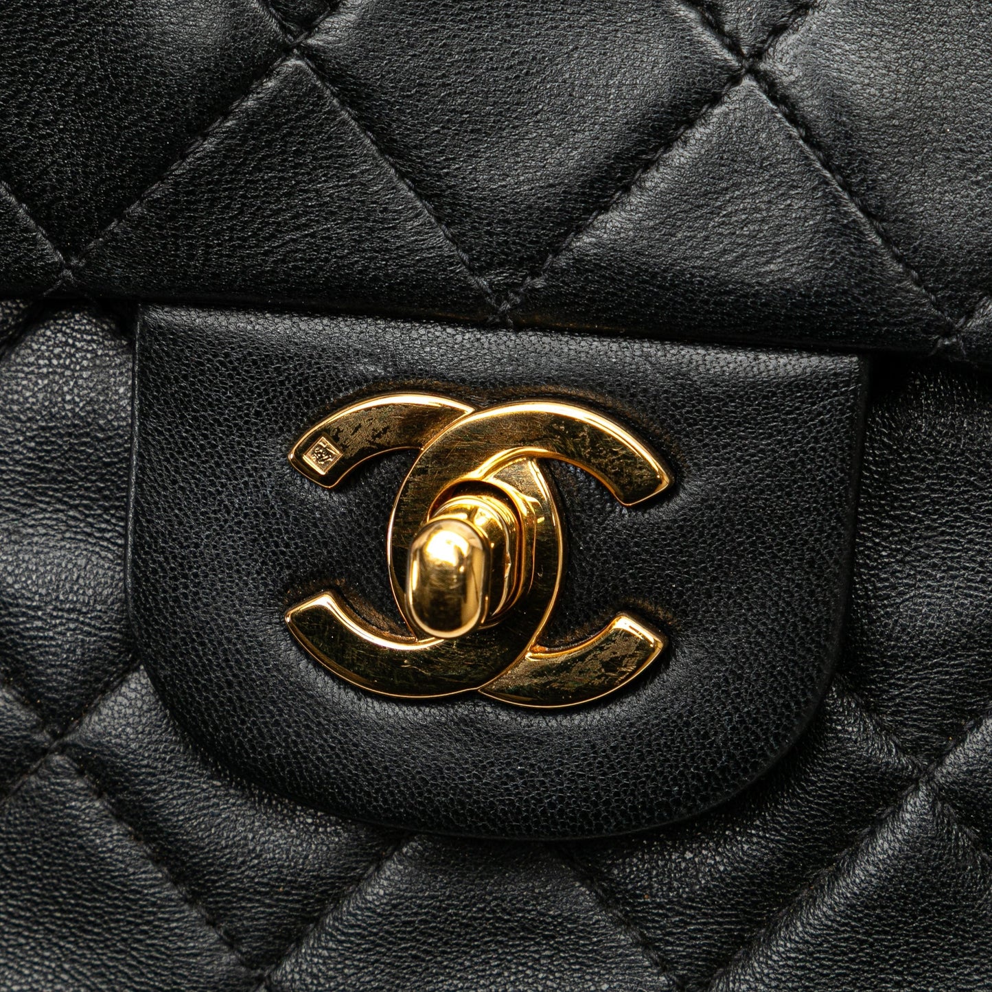 Black Chanel Medium Classic Lambskin Double Flap Shoulder Bag