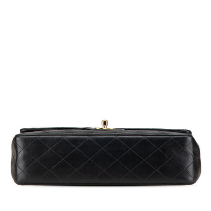 Black Chanel Medium Classic Lambskin Double Flap Shoulder Bag