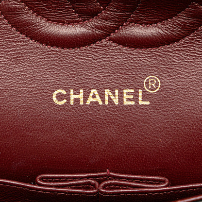 Black Chanel Medium Classic Lambskin Double Flap Shoulder Bag