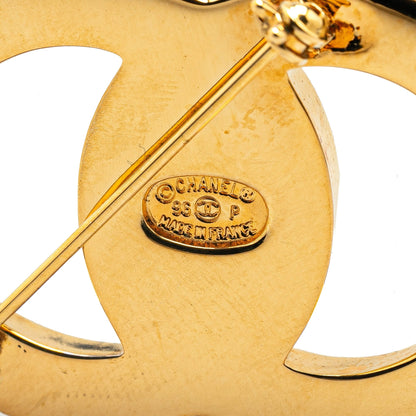 Gold Chanel Gold Plated CC Turn-Lock Brooch