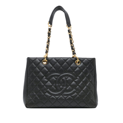 Black Chanel Caviar Grand Shopping Tote