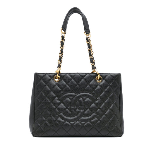 Black Chanel Caviar Grand Shopping Tote