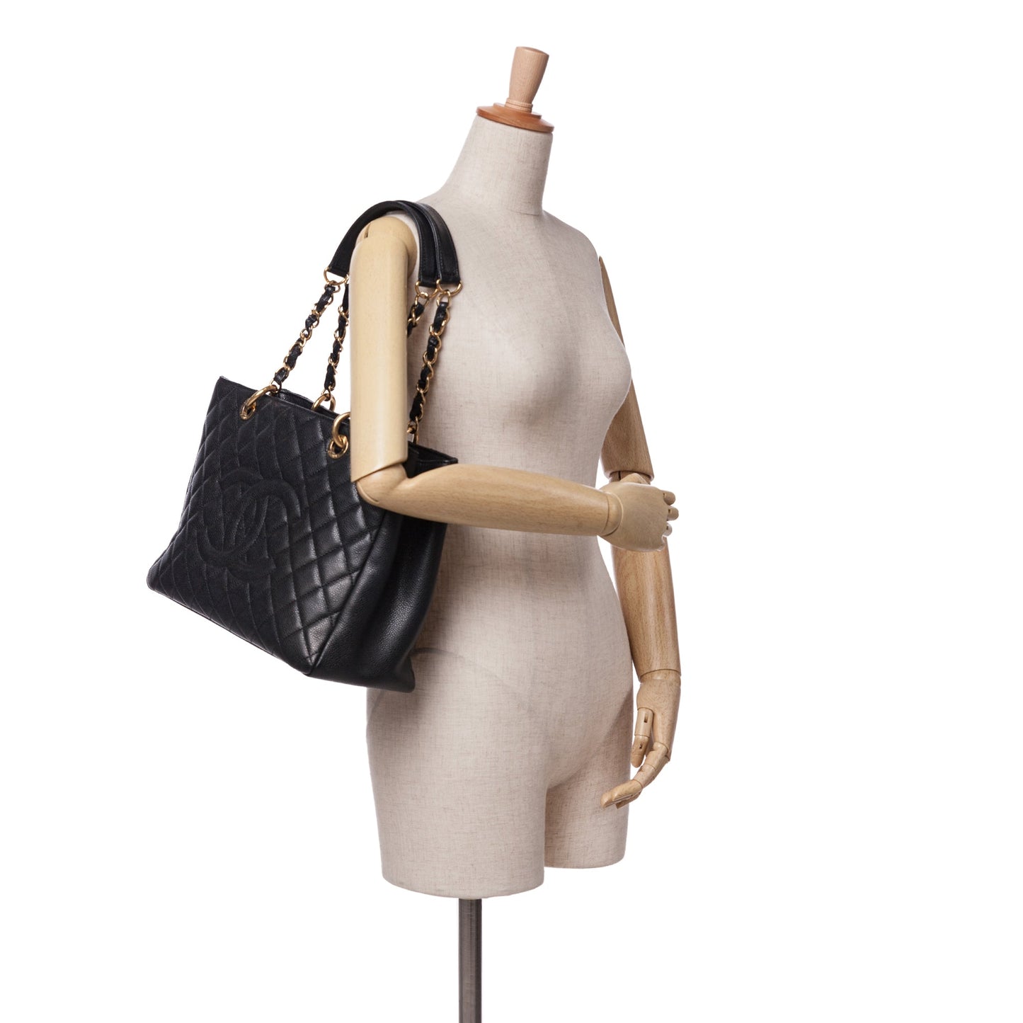 Black Chanel Caviar Grand Shopping Tote