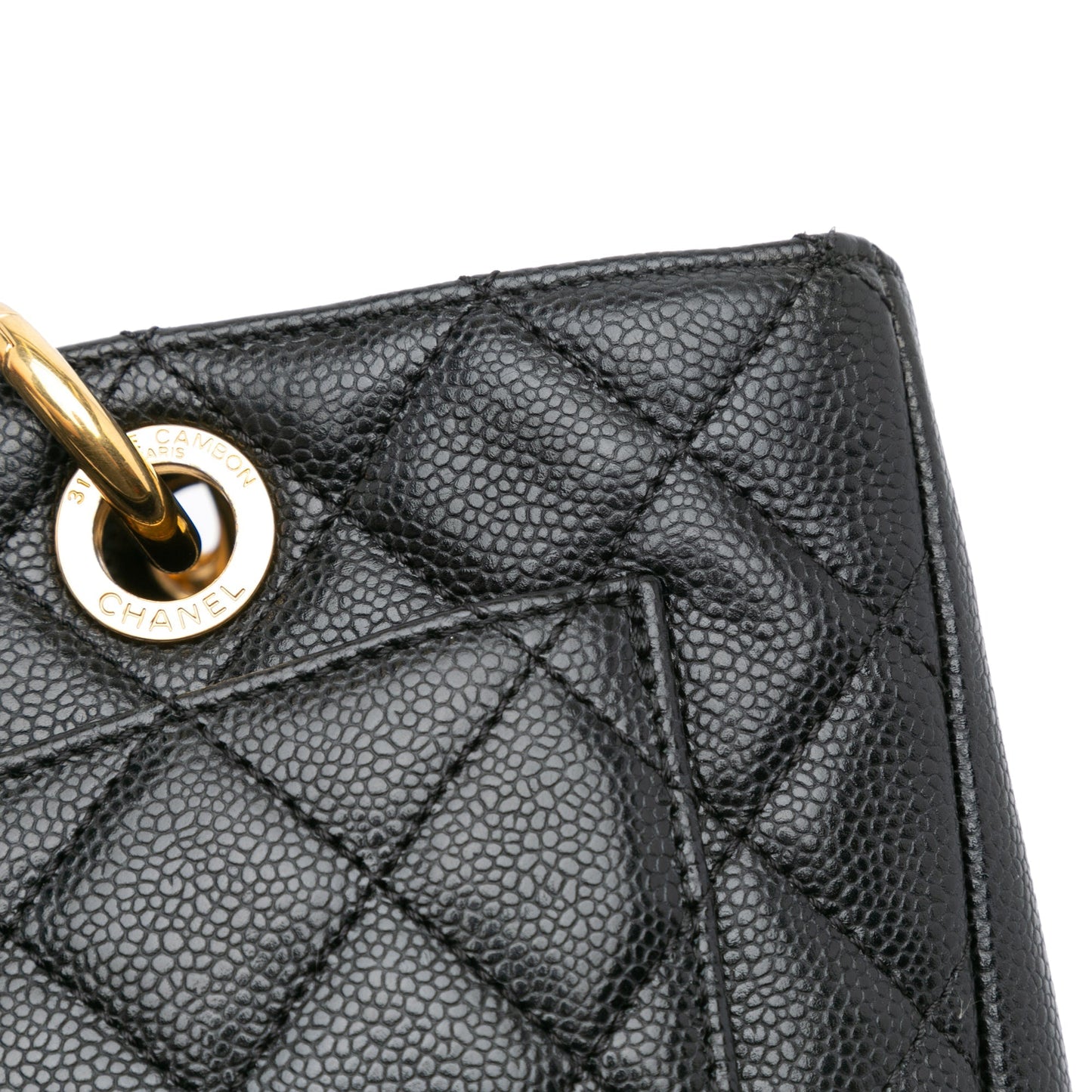 Black Chanel Caviar Grand Shopping Tote