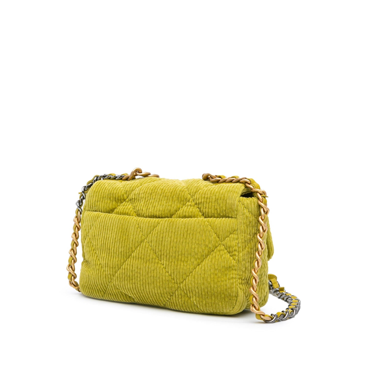 Green Chanel Medium Corduroy 19 Flap Satchel