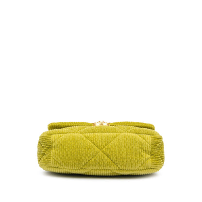 Green Chanel Medium Corduroy 19 Flap Satchel