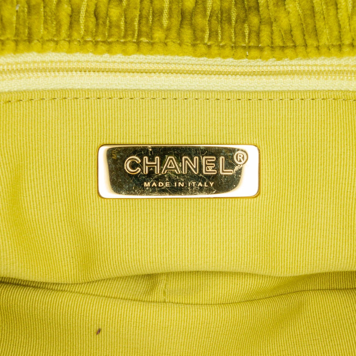 Green Chanel Medium Corduroy 19 Flap Satchel