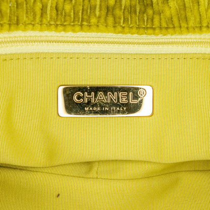 Green Chanel Medium Corduroy 19 Flap Satchel