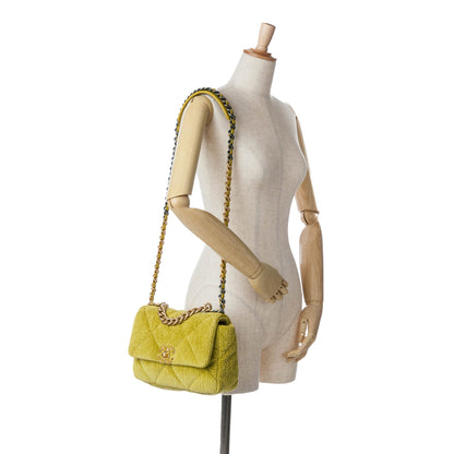 Green Chanel Medium Corduroy 19 Flap Satchel