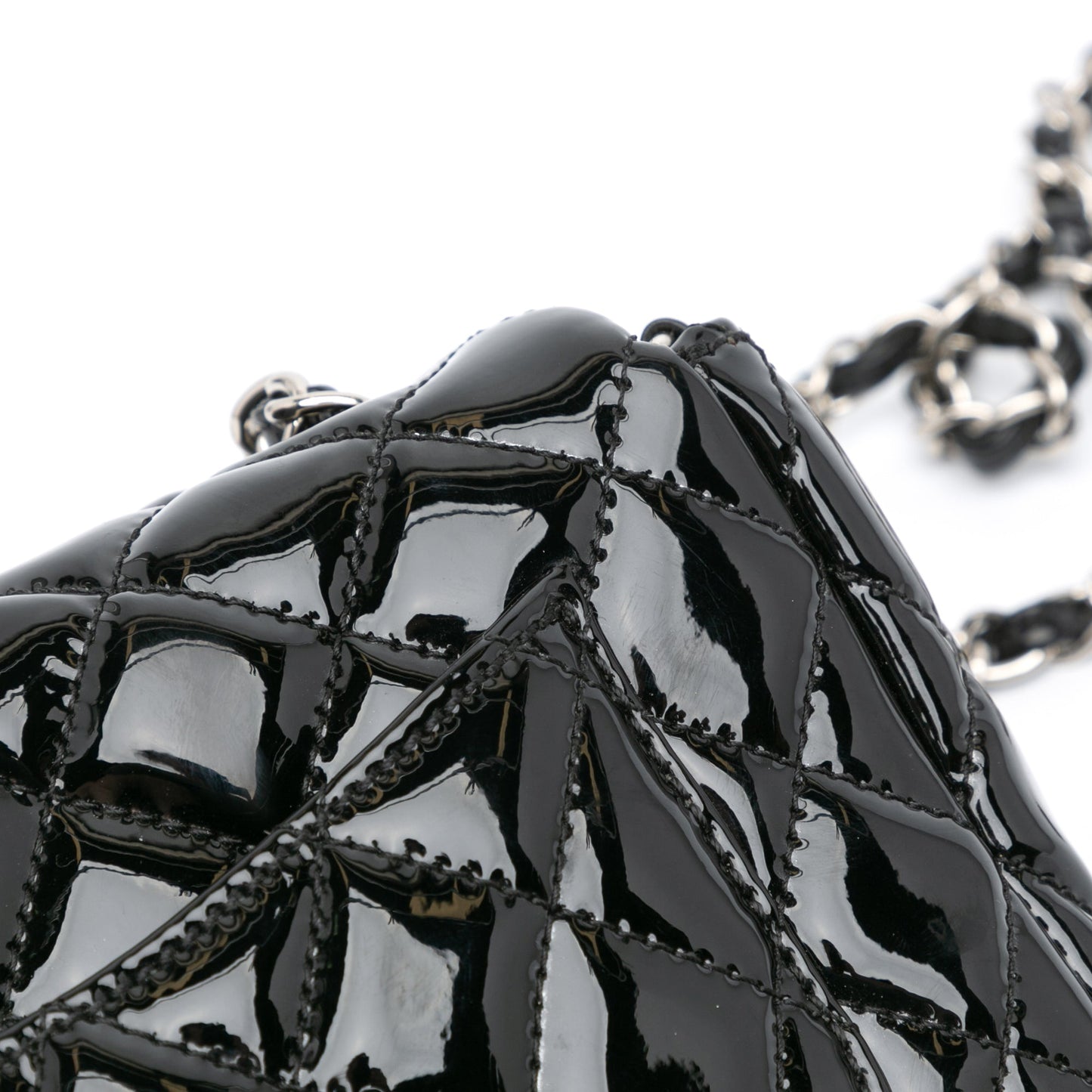 Black Chanel Mini Rectangular Classic Patent Single Flap Crossbody Bag