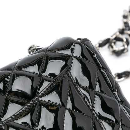 Black Chanel Mini Rectangular Classic Patent Single Flap Crossbody Bag