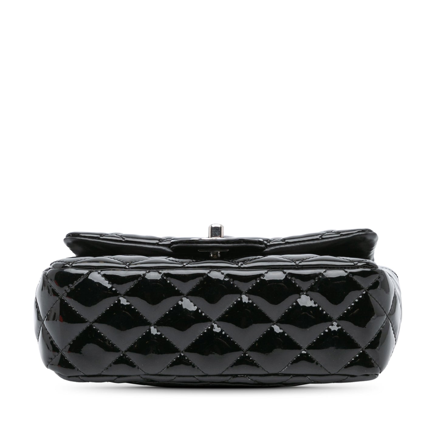 Black Chanel Mini Rectangular Classic Patent Single Flap Crossbody Bag