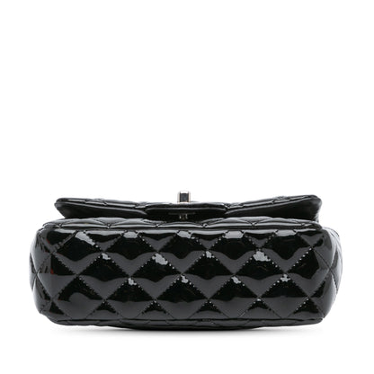 Black Chanel Mini Rectangular Classic Patent Single Flap Crossbody Bag