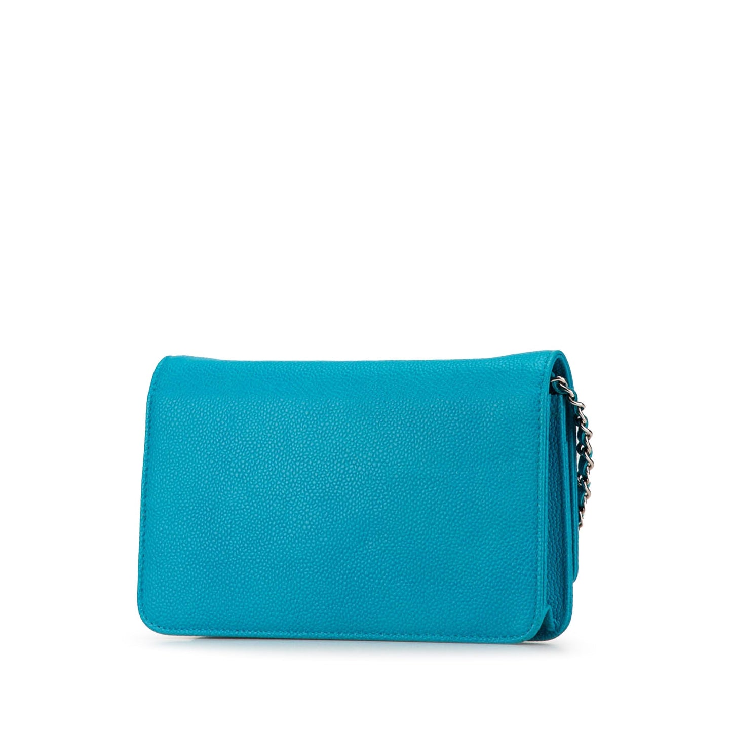 Blue Chanel Caviar Bicolor CC Wallet On Chain Crossbody Bag