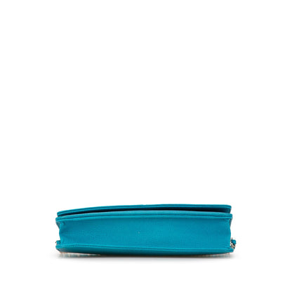 Blue Chanel Caviar Bicolor CC Wallet On Chain Crossbody Bag