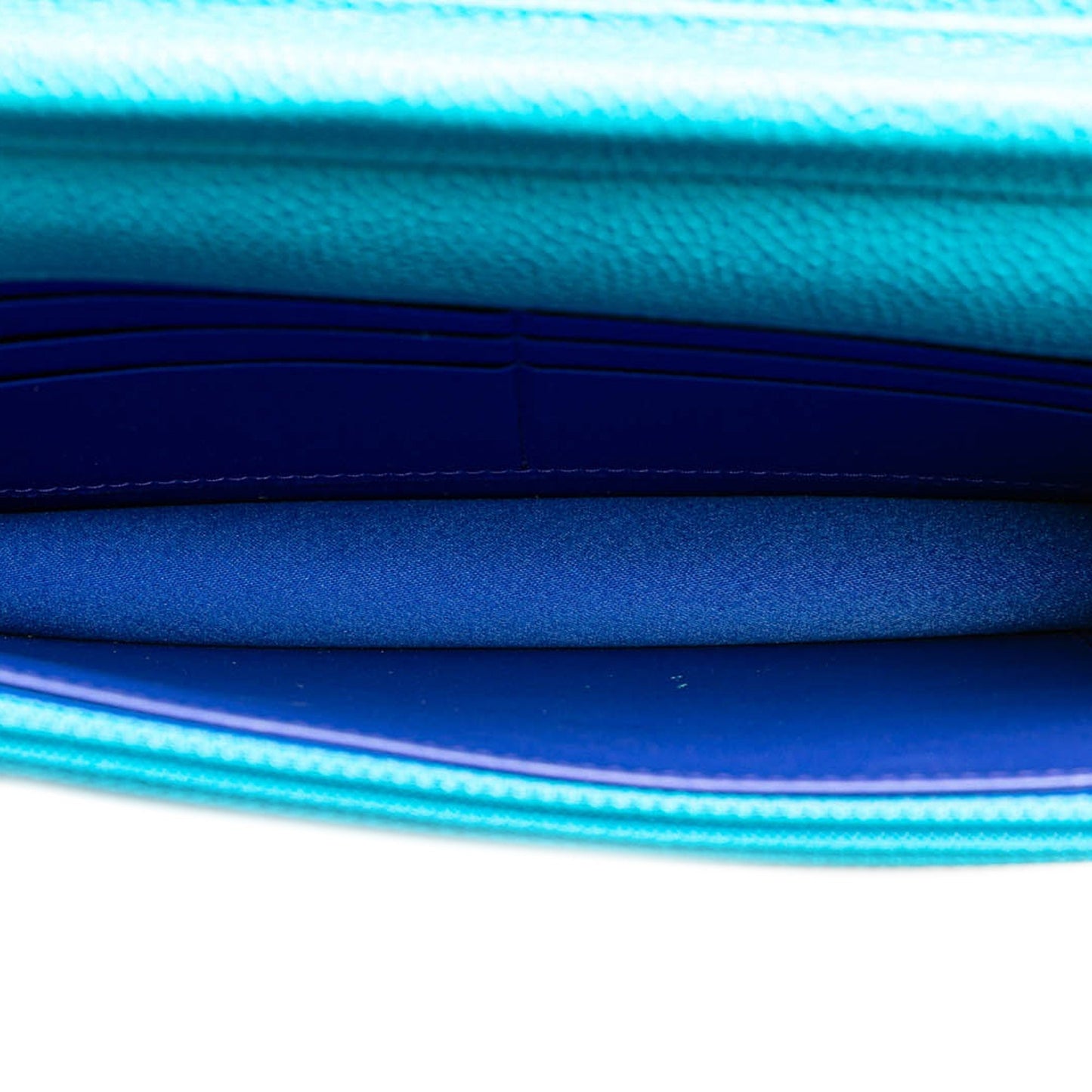 Blue Chanel Caviar Bicolor CC Wallet On Chain Crossbody Bag