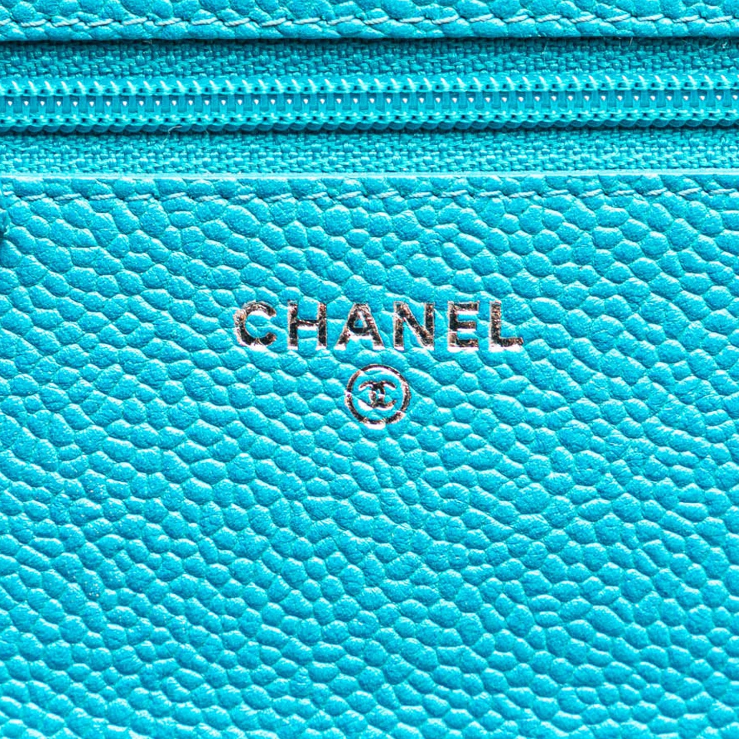 Blue Chanel Caviar Bicolor CC Wallet On Chain Crossbody Bag