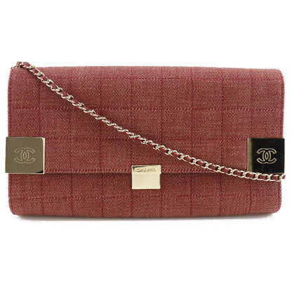 Chanel Chocolate Bar Chain Shoulder Bag Canvas Shoulder Bag 711720 in Great Condition