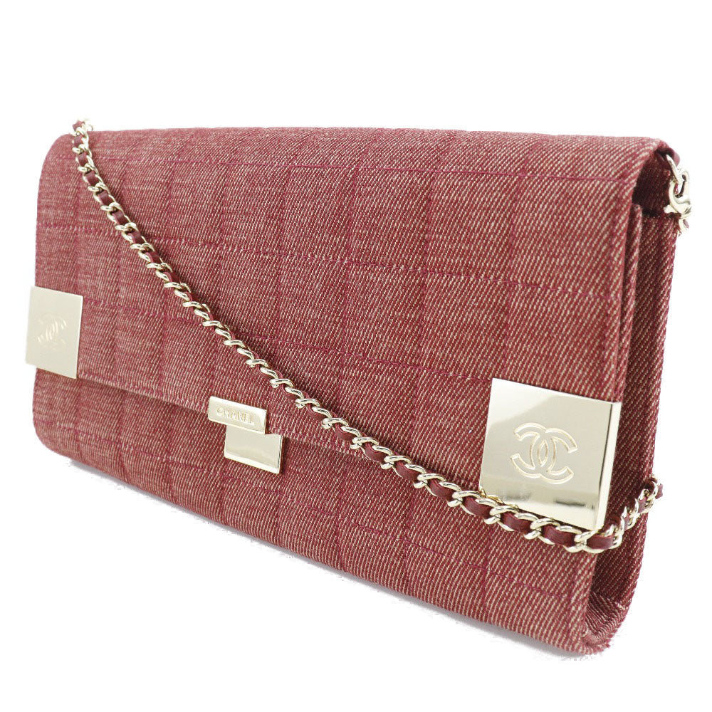 Chanel Chocolate Bar Chain Shoulder Bag Canvas Shoulder Bag 711720 in Great Condition