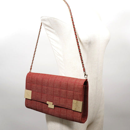 Chanel Chocolate Bar Chain Shoulder Bag Canvas Shoulder Bag 711720 in Great Condition