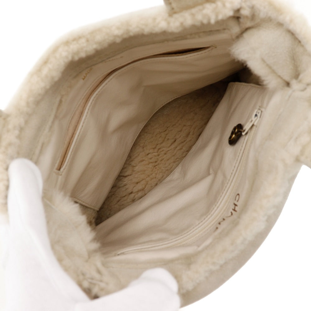 Chanel Mouton Tote Bag Natural Material Handbag 51054 in New Condition