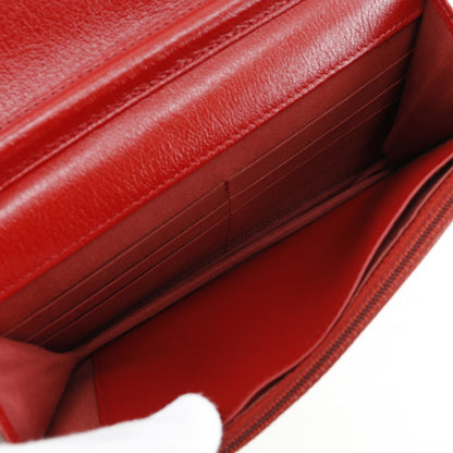 Chanel Studded Chain Wallet Red Leather