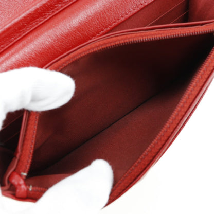 Chanel Studded Chain Wallet Red Leather