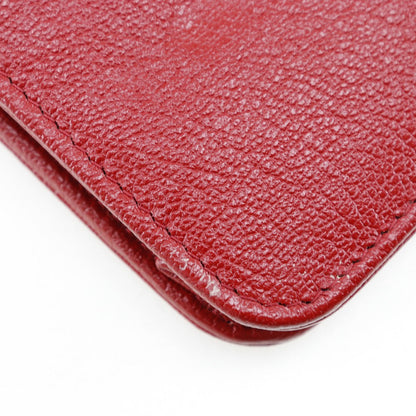 Chanel Studded Chain Wallet Red Leather
