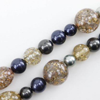 Chanel Coco Mark Necklace Metal Faux Pearl Rhinestone