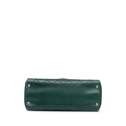 Green Chanel Small Glazed Calfskin CC Delivery Tote Satchel