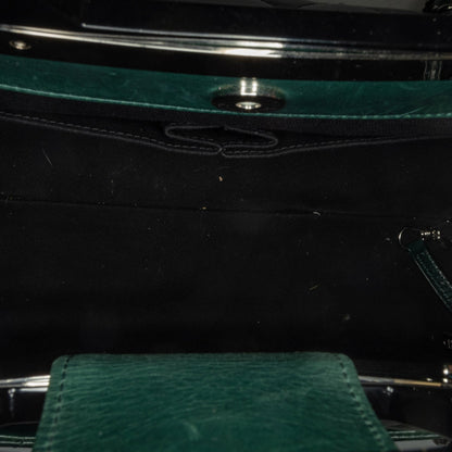 Green Chanel Small Glazed Calfskin CC Delivery Tote Satchel