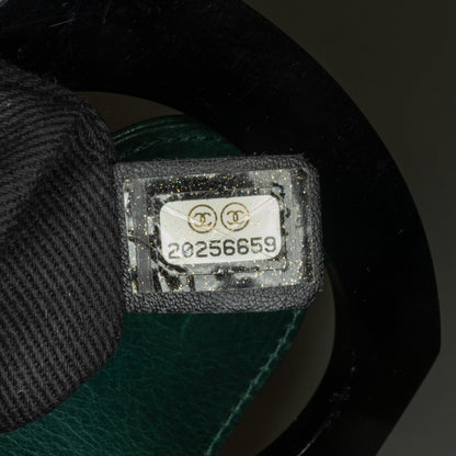 Green Chanel Small Glazed Calfskin CC Delivery Tote Satchel