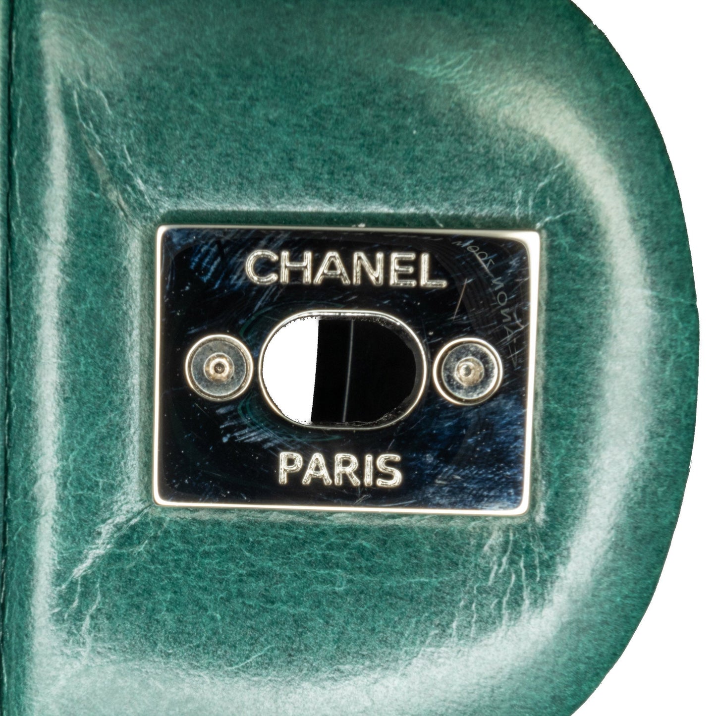 Green Chanel Small Glazed Calfskin CC Delivery Tote Satchel