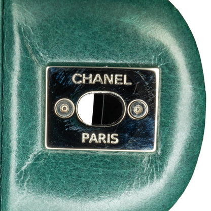 Green Chanel Small Glazed Calfskin CC Delivery Tote Satchel