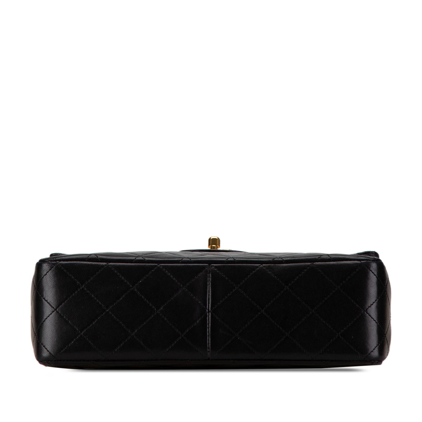 Black Chanel Medium Tall Classic Lambskin Double Flap Shoulder Bag